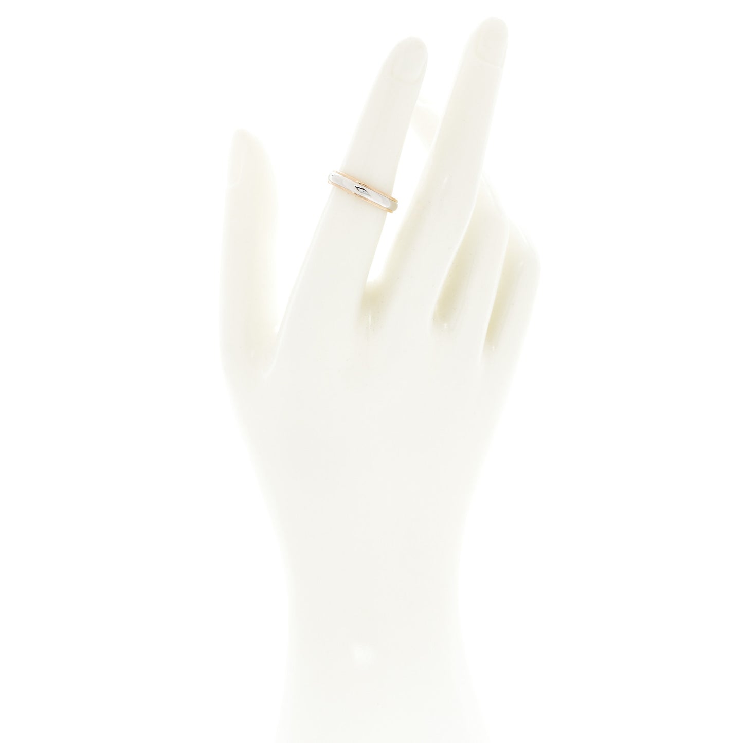 Platinum 18K Yellow Gold Lucida 4mm Band Ring 50 5.5
