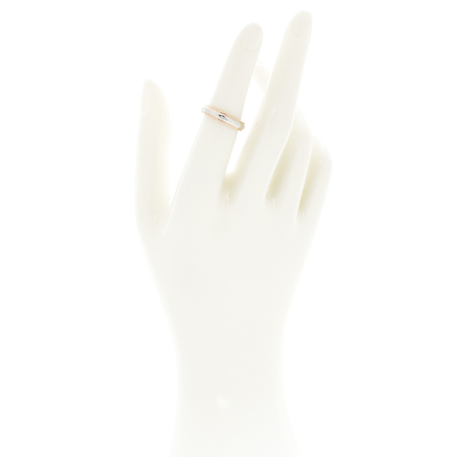 Tiffany Platinum 18K Yellow Gold Lucida 4mm Band Ring 50 5.5 2 of 5