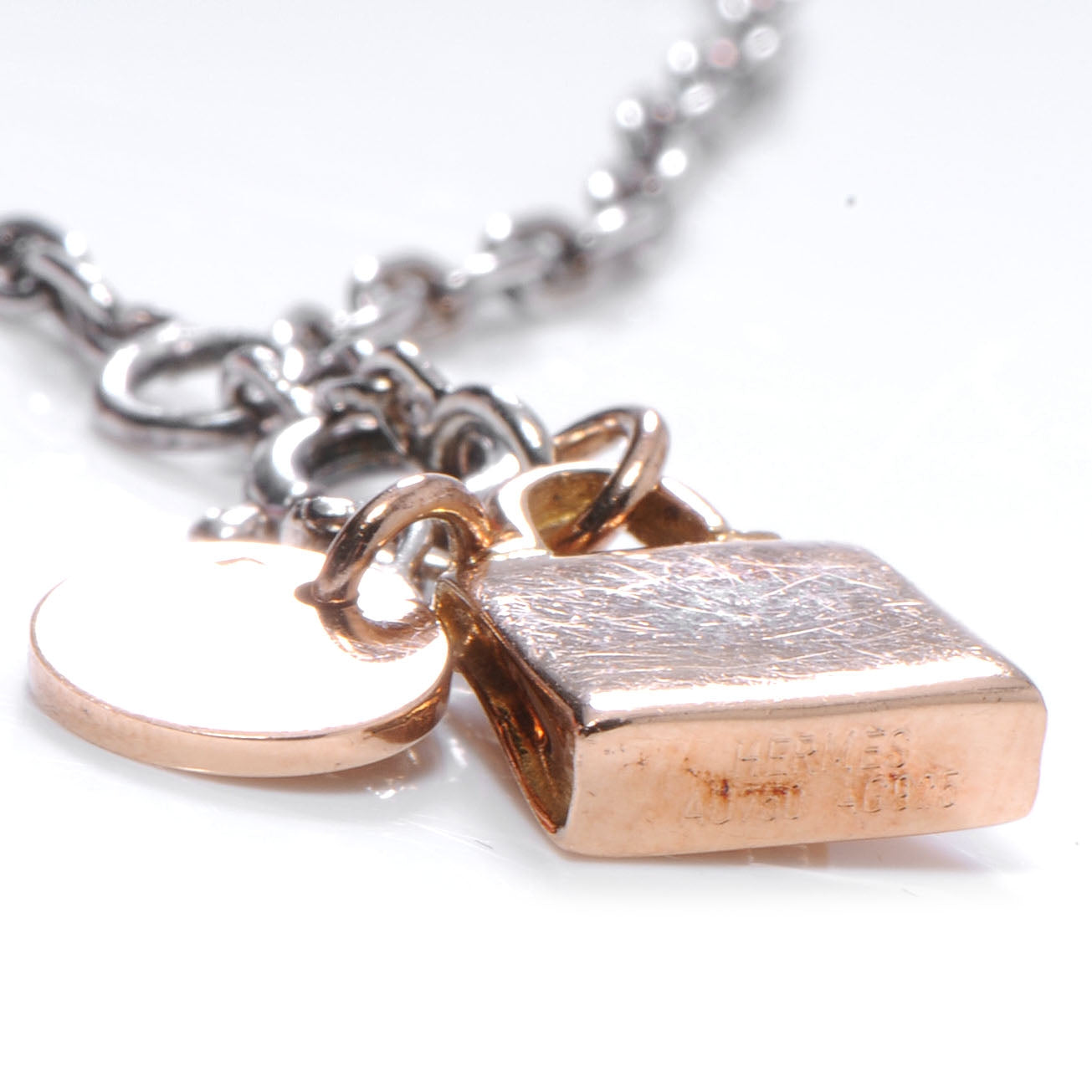 Sterling Silver Rose Gold Kelly Charm Bracelet