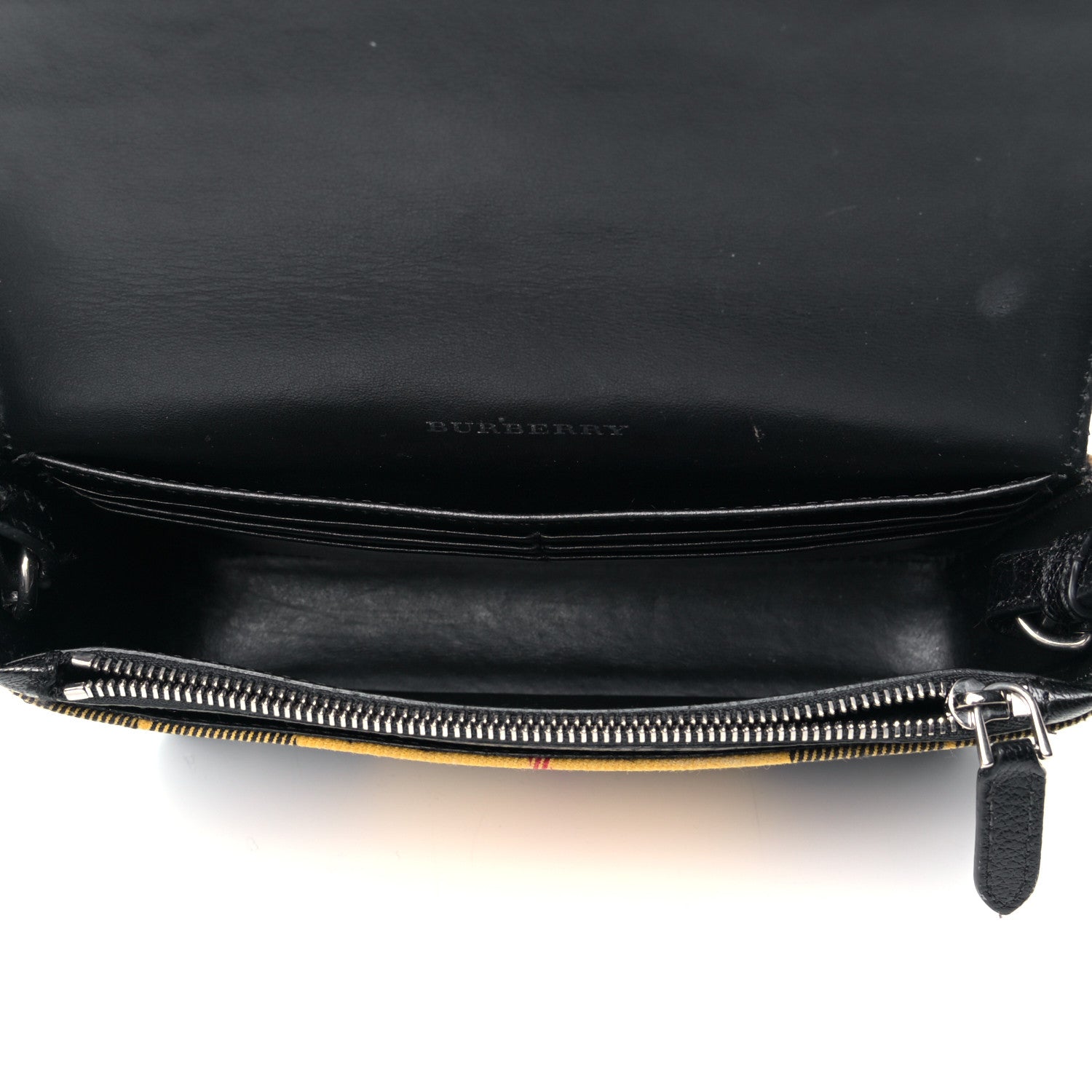 Burberry House Check Tartan Mix Hampshire Crossbody Antique Yellow Black 4 of 4