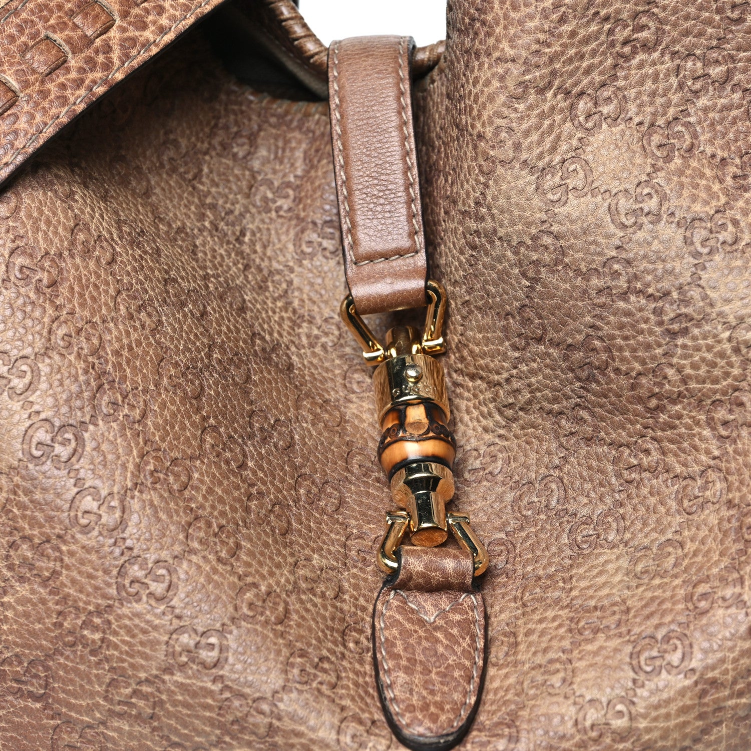 Gucci Guccissima Old Libeccio Large New Jackie Hobo Old Naturale 8 of 10