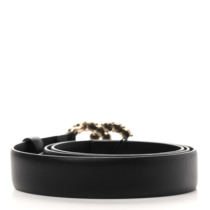 Chanel Calfskin Pearl Crystal CC Belt 80 32 Black 2 of 6