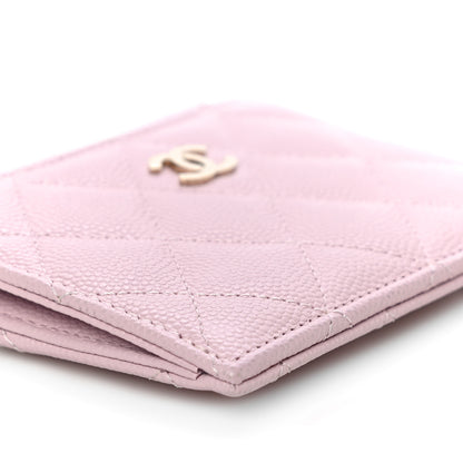 Chanel Caviar Quilted CC Zip Card Holder Light Pink 10 of 14