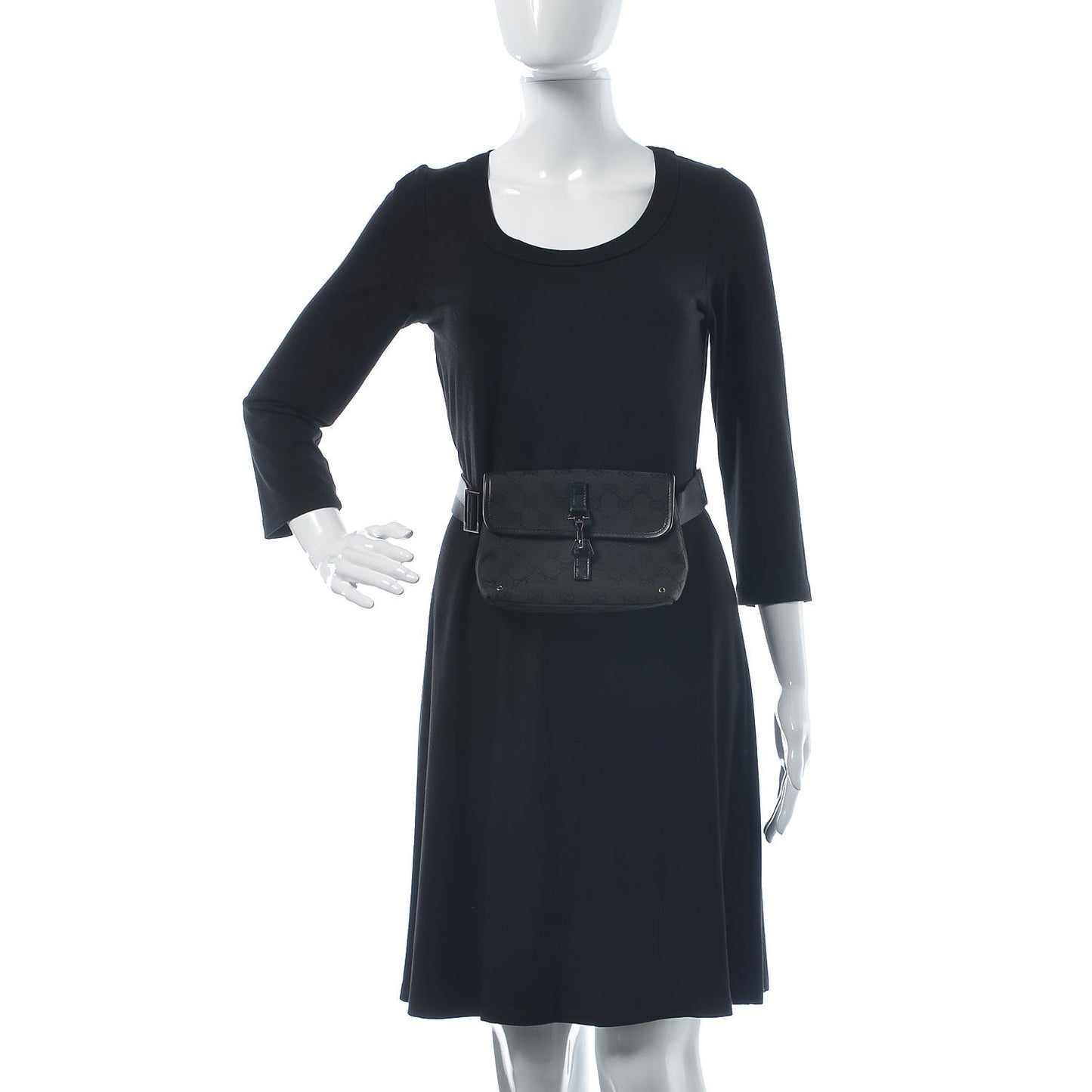 GG Monogram Web Flight Belt Bag Black