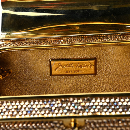 Judith Leiber Swarovski Crystal Minaudiere Clutch Gold 4 of 7