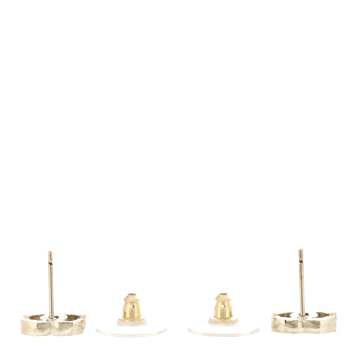 Chanel Metal CC Mini Stud Earrings Silver 3 of 3