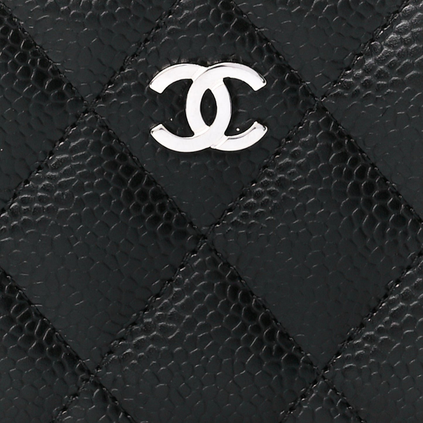 Caviar Quilted Zip Coin Purse Black