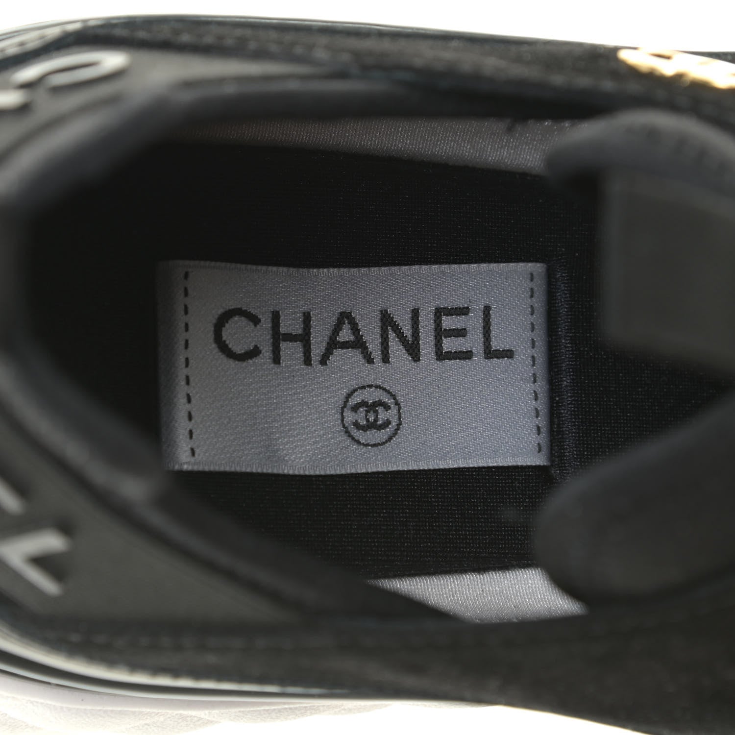 Chanel Velvet Calfskin Mixed Fibers CC Sneakers 41 Black 7 of 8