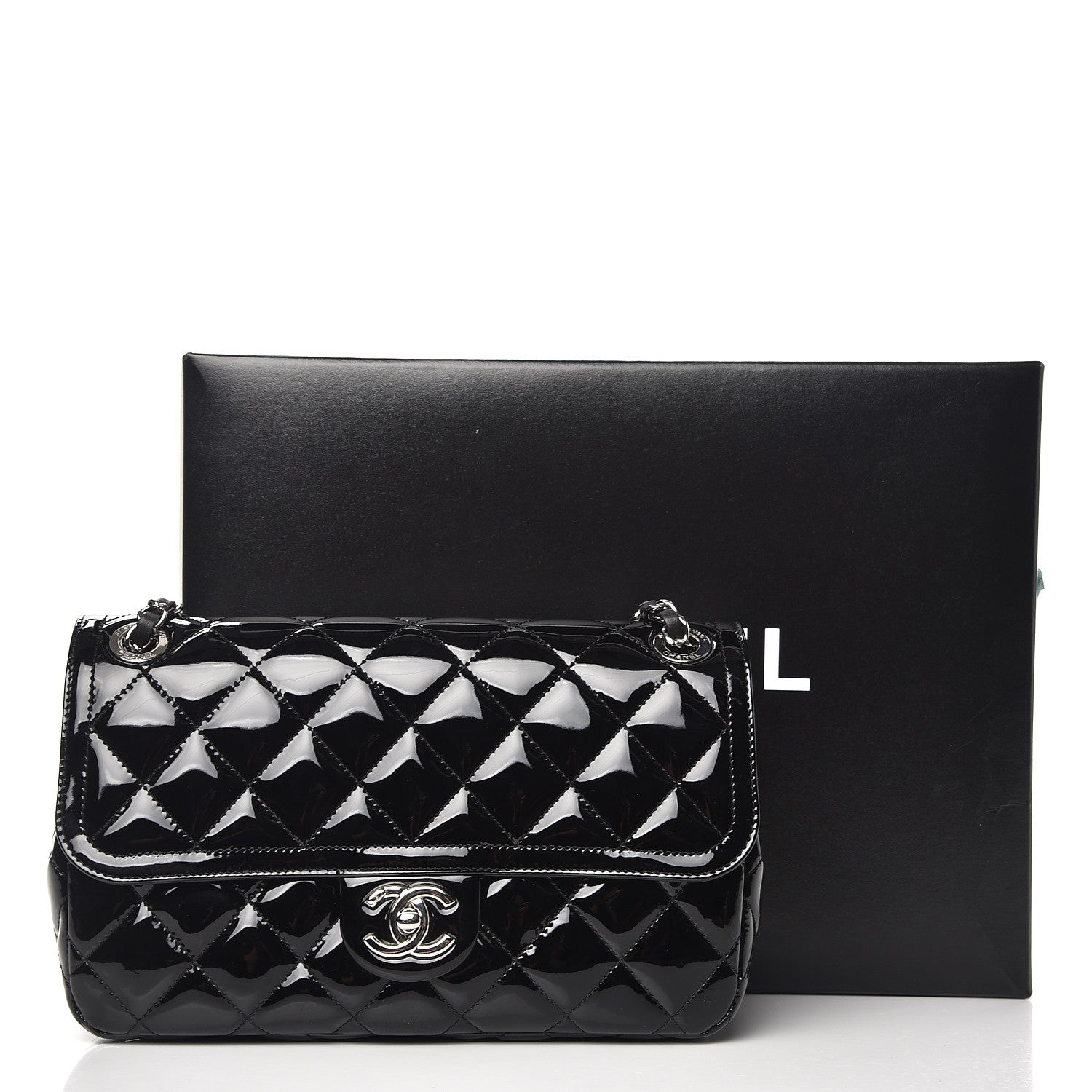 Chanel Patent Quilted Large Coco Shine Flap Black 9 of 9