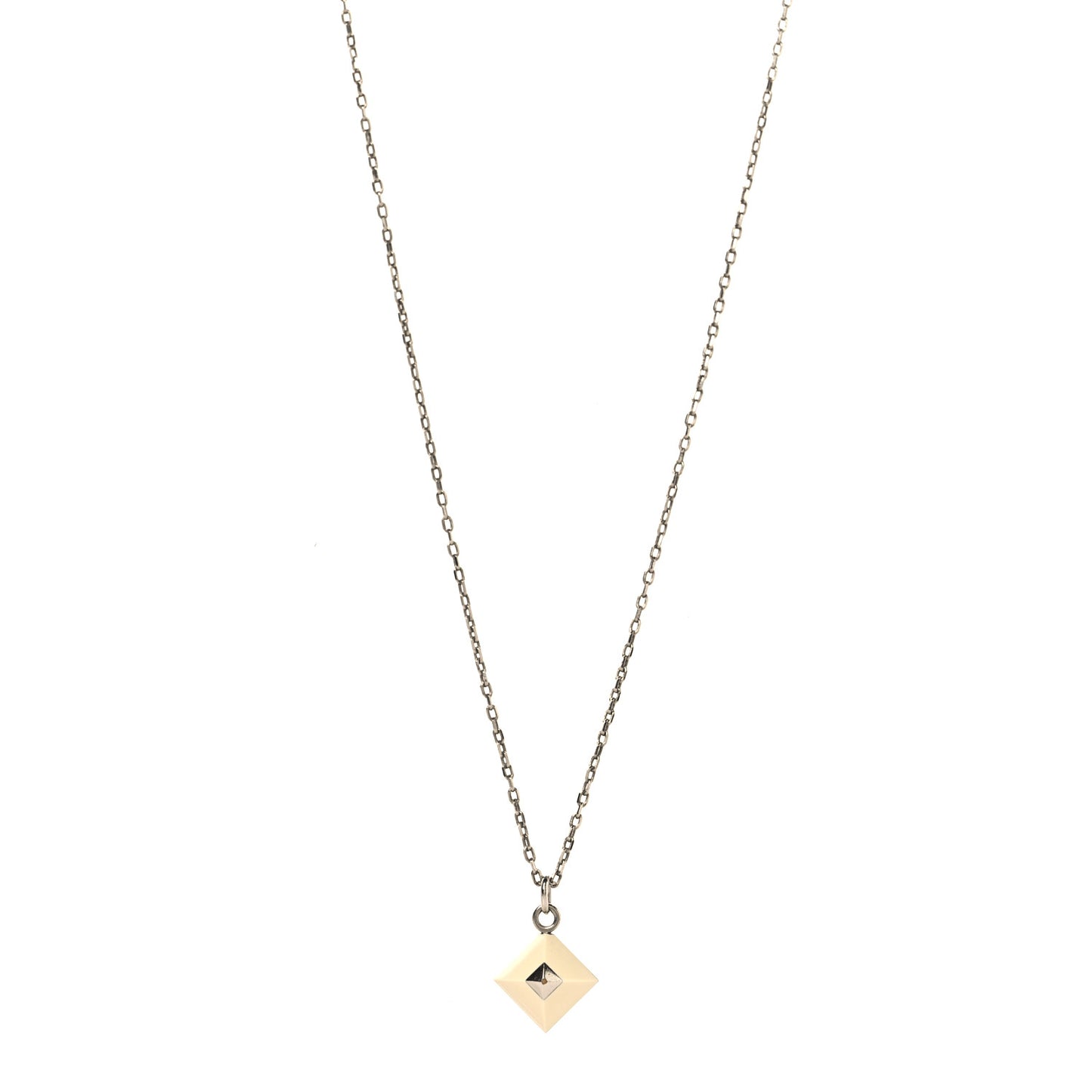 Palladium Plated Medor Folk Pendant Necklace White