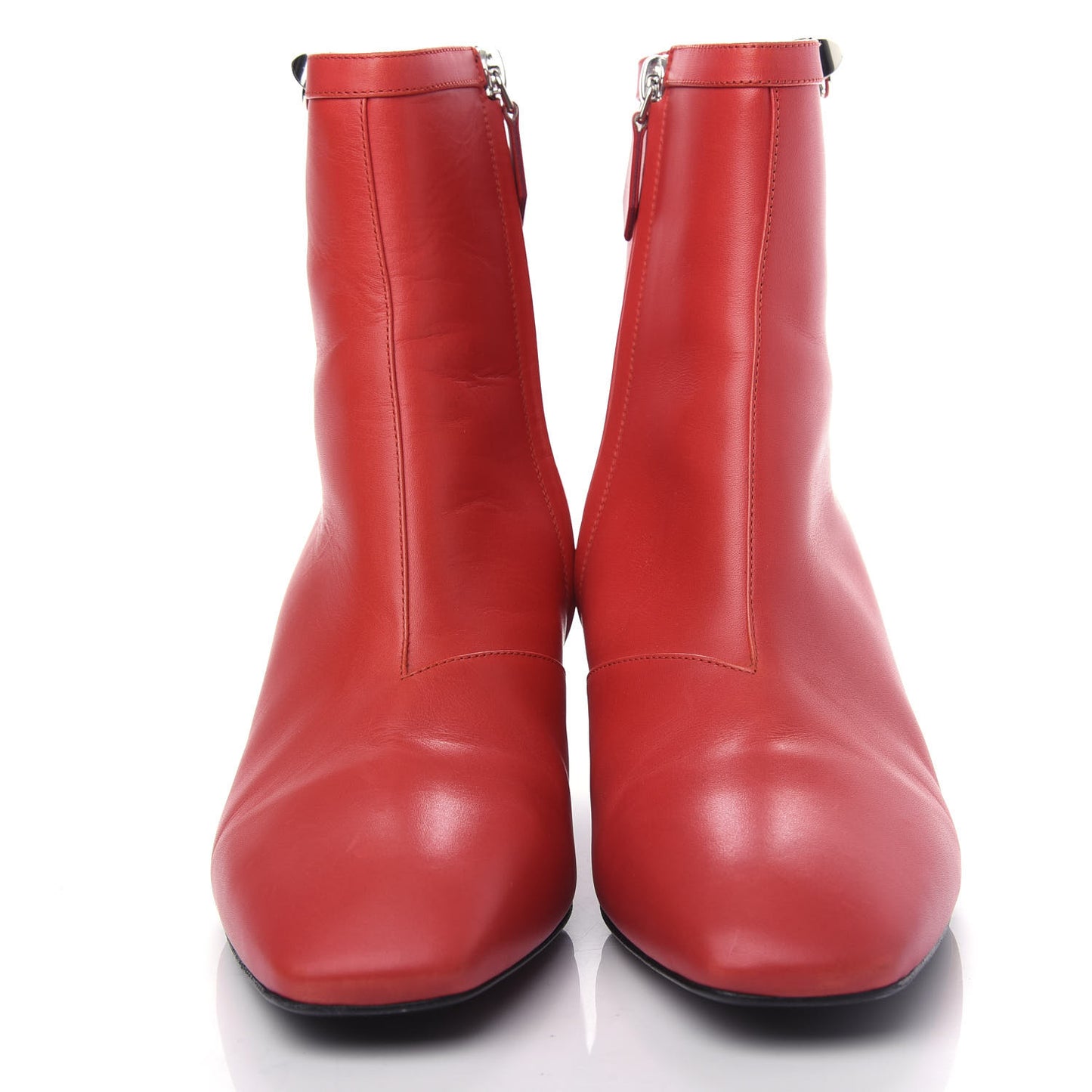 Calfskin Power Ankle Boots 38.5 Rouge Vif