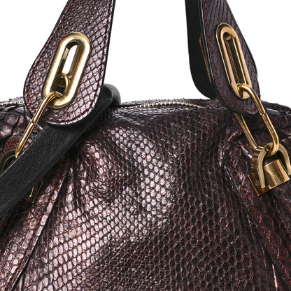Chloe Snakeskin Medium Paraty Gold Berry 9 of 14