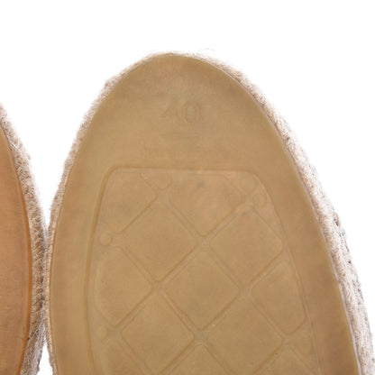 Chanel Lambskin CC Espadrilles 40 Beige Black 7 of 10