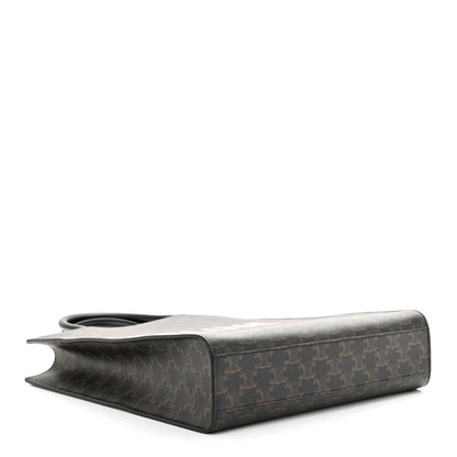 Celine Triomphe Canvas Calfskin Medium Vertical Cabas Black 4 of 8