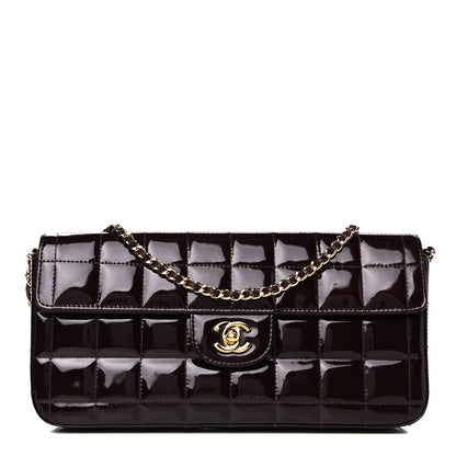 Chanel Patent East West Chocolate Bar Flap Burgundy 1 of 13