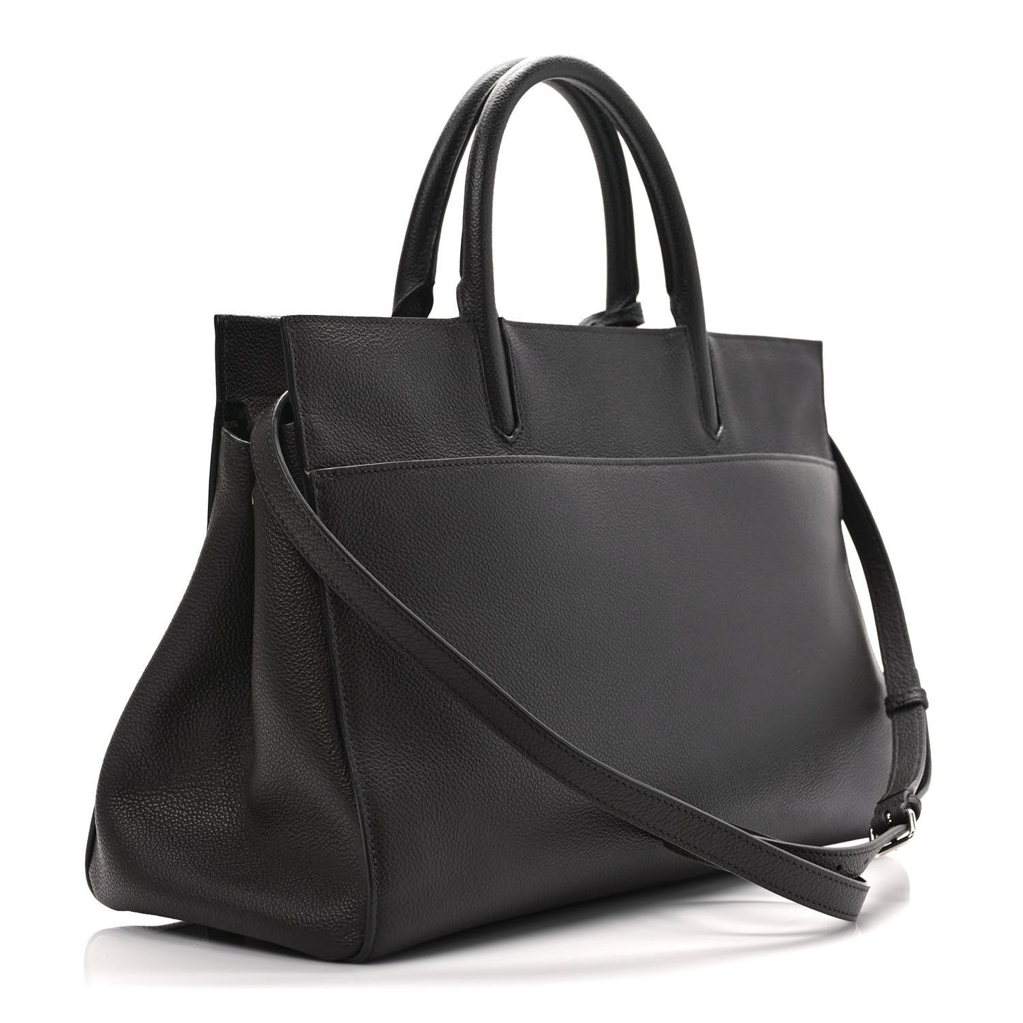 Grained Calfskin Medium Cabas Rive Gauche Coal