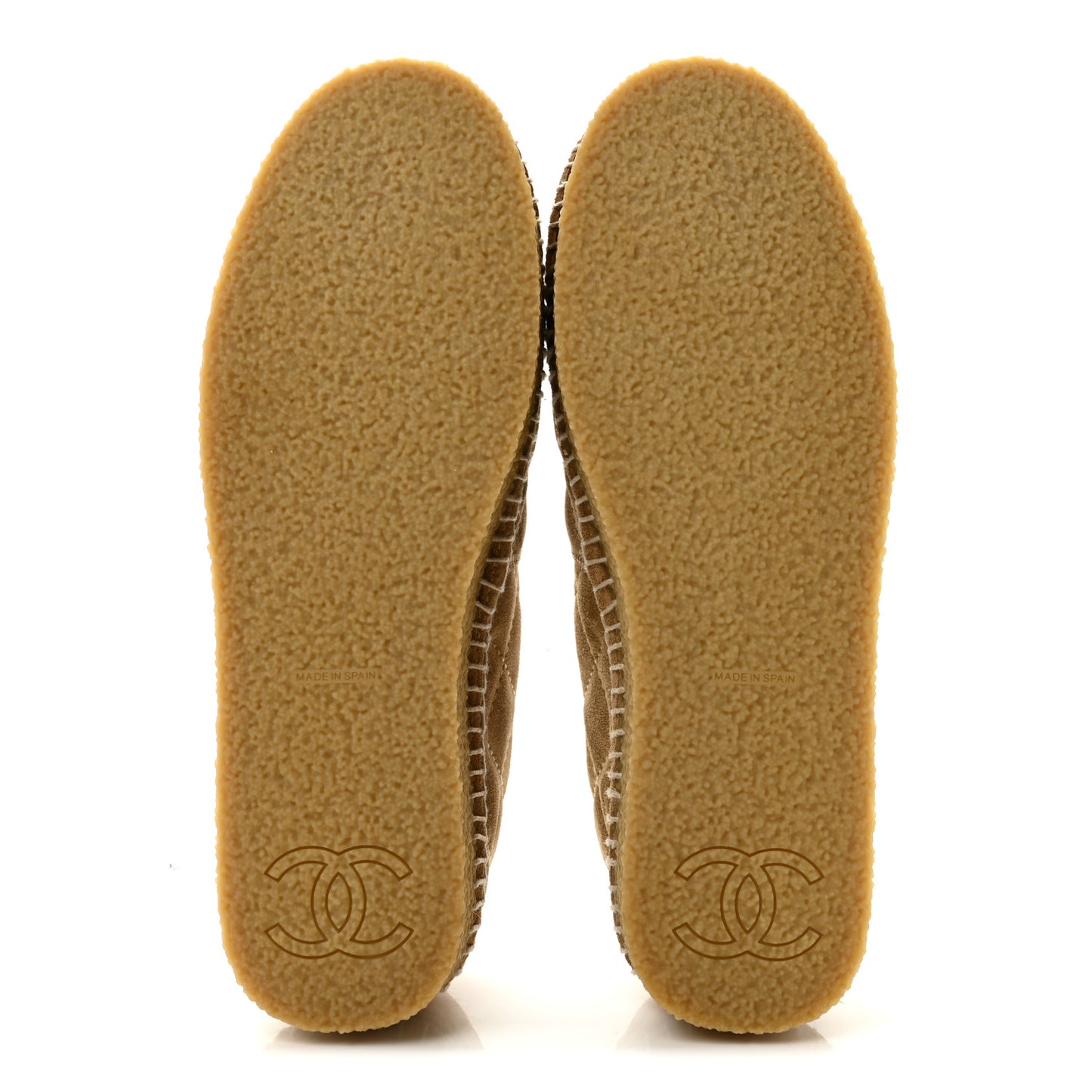 Suede Quilted CC Espadrilles 37 Beige Black