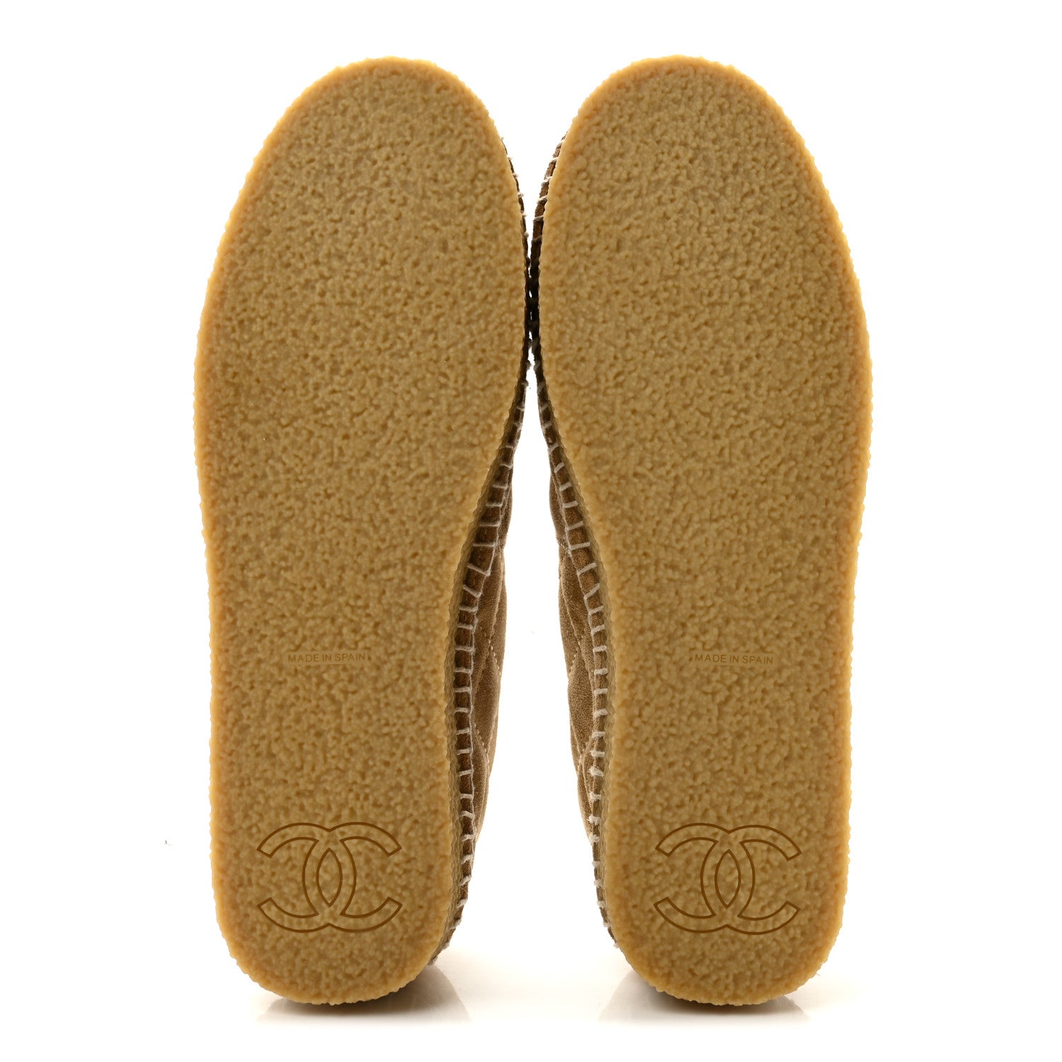 Chanel Suede Quilted CC Espadrilles 37 Beige Black 6 of 9