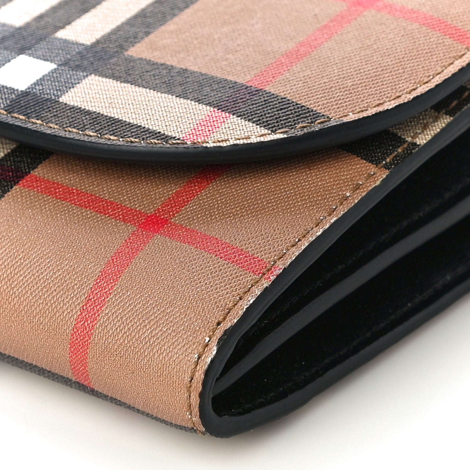 Burberry Vintage Check Henley Wallet On Chain Black 9 of 9