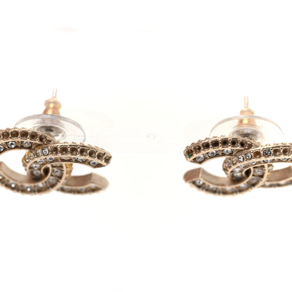 Chanel Crystal Timeless CC Earrings Light Gold 5 of 7