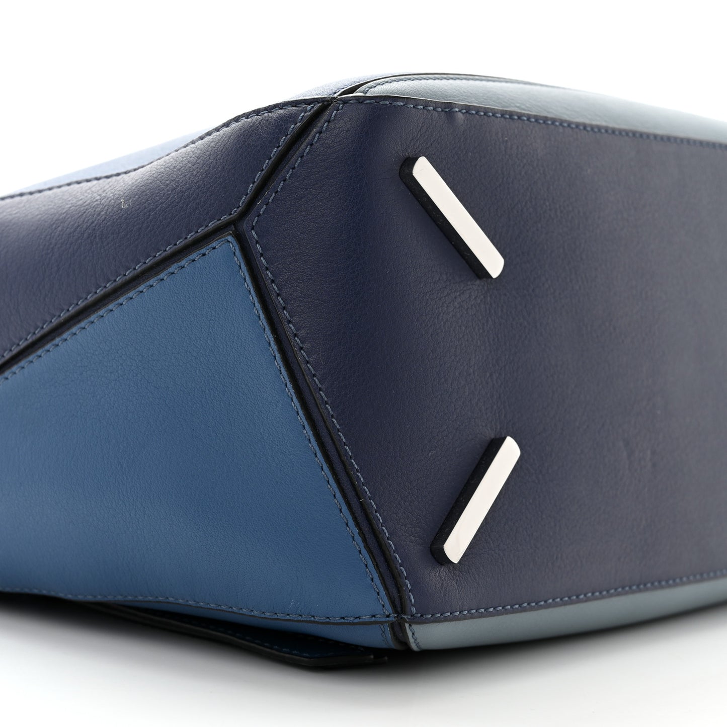 Calfskin Medium Puzzle Bag Marine Stone Steel Blue