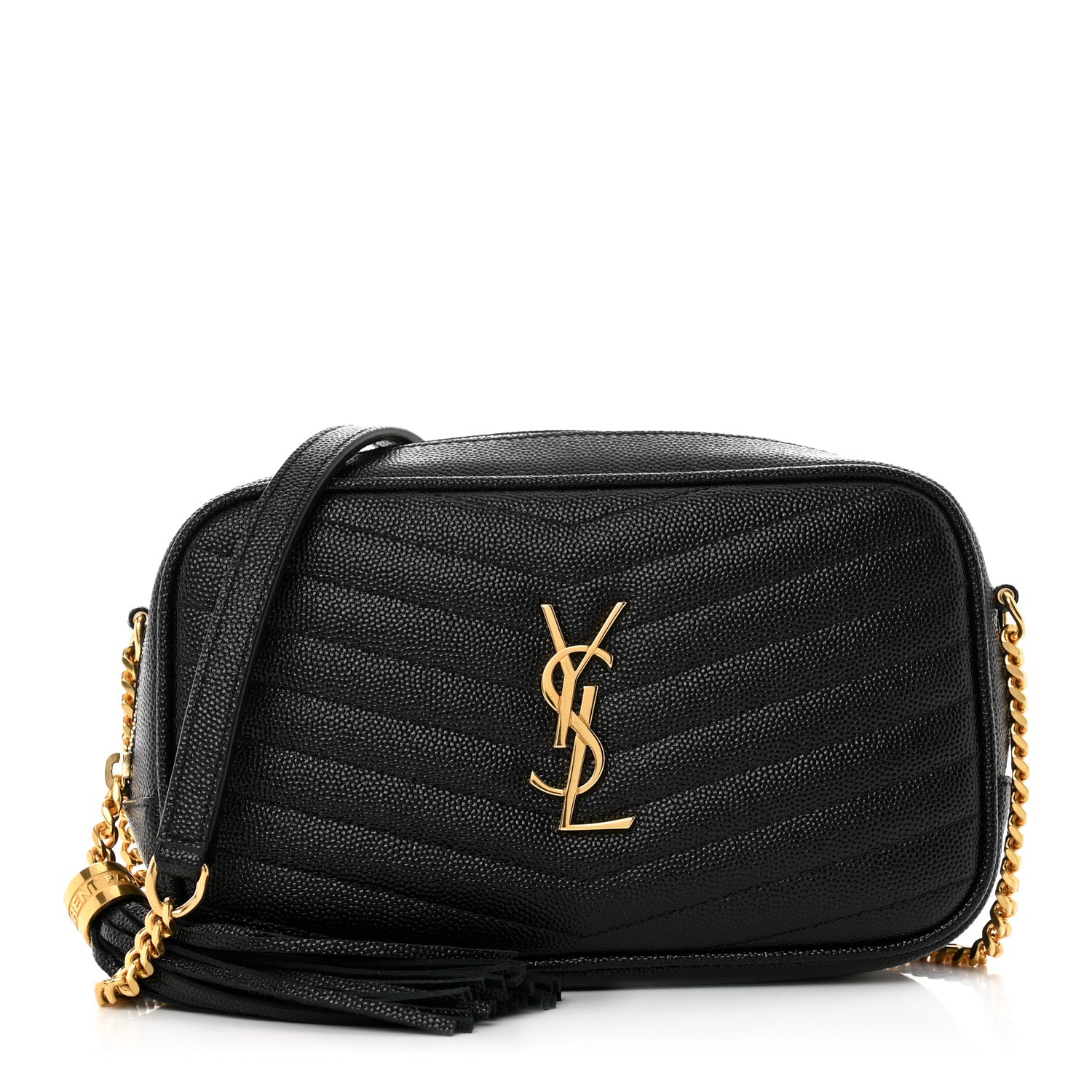Saint Laurent Grain De Poudre Matelasse Monogram Mini Lou Camera Bag Black 1 of 9