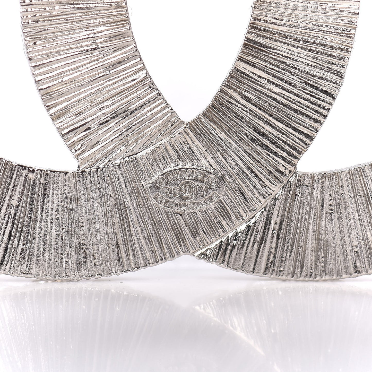 Baguette Crystal CC Brooch Silver
