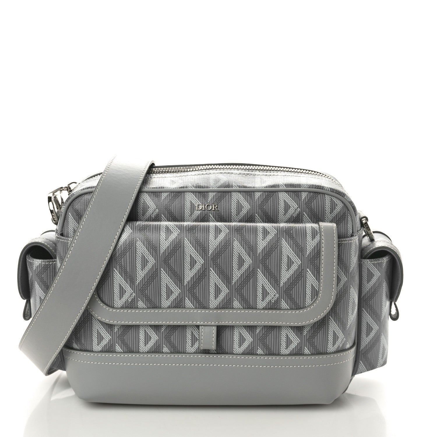 Christian Dior Coated Canvas CD Diamond Hit The Road Messenger Grey 7 of 9
