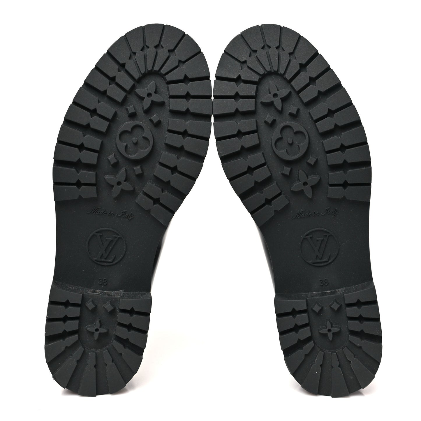 Rubber Embossed Monogram Splash Rain Short Boots 38 Black