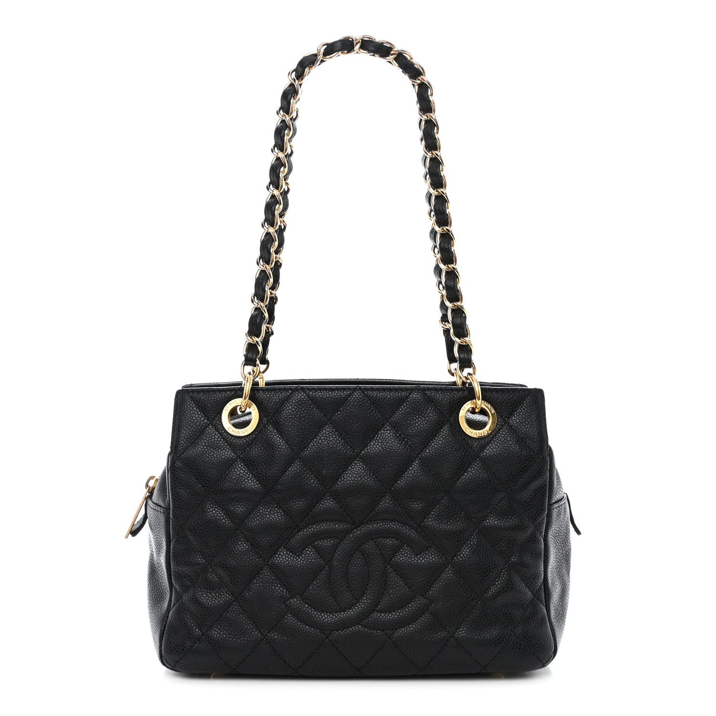 Caviar Quilted Petit Timeless Tote PTT Black