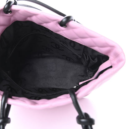 Chanel Calfskin Quilted Medium Cambon Tote Pink Black 5 of 14