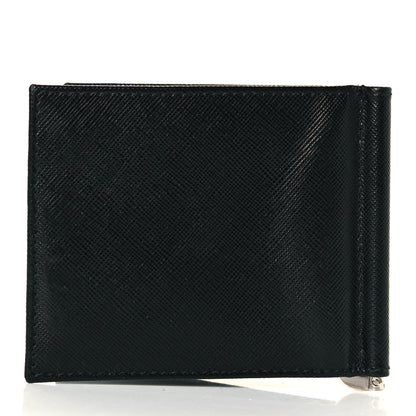 Prada Saffiano Money Clip Bi-Fold Wallet Black 6 of 6