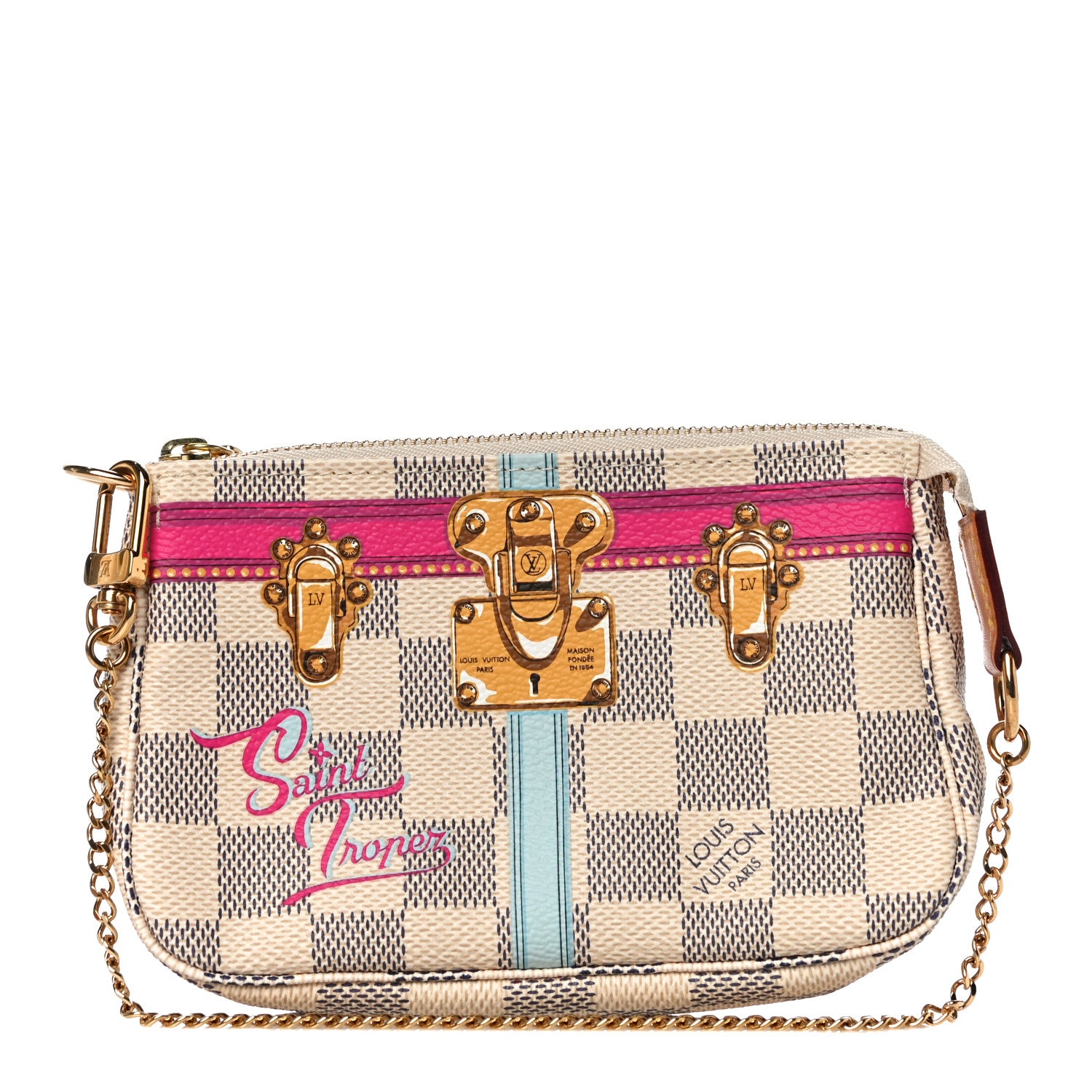 Louis Vuitton Damier Azur Summer Trunks Saint Tropez Mini Pochette Accessories 1 of 10