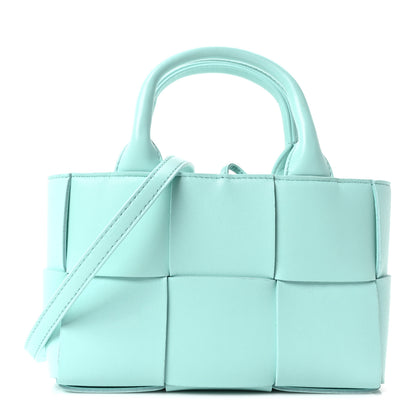 Bottega Veneta Grained Calfskin Maxi Intrecciato Mini Arco Tote Pale Blue 1 of 10