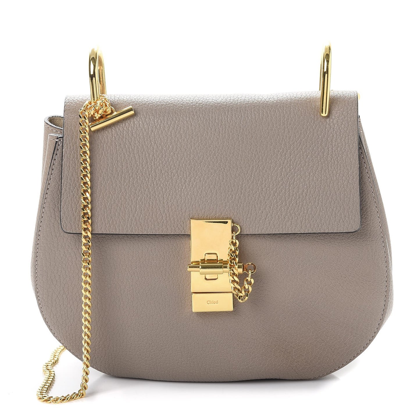 Grained Lambskin Drew Shoulder Bag Motty Grey