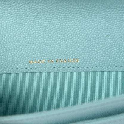 Chanel Caviar Quilted Flap Card Holder Light Blue 7 of 9