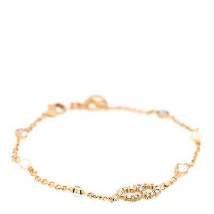 Christian Dior Crystal Pearl Clair D Lune Bracelet Gold 1 of 4