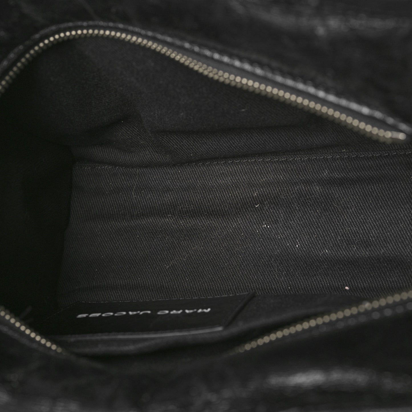 Shiny Crinkled Calfskin Small The Tote Bag Black