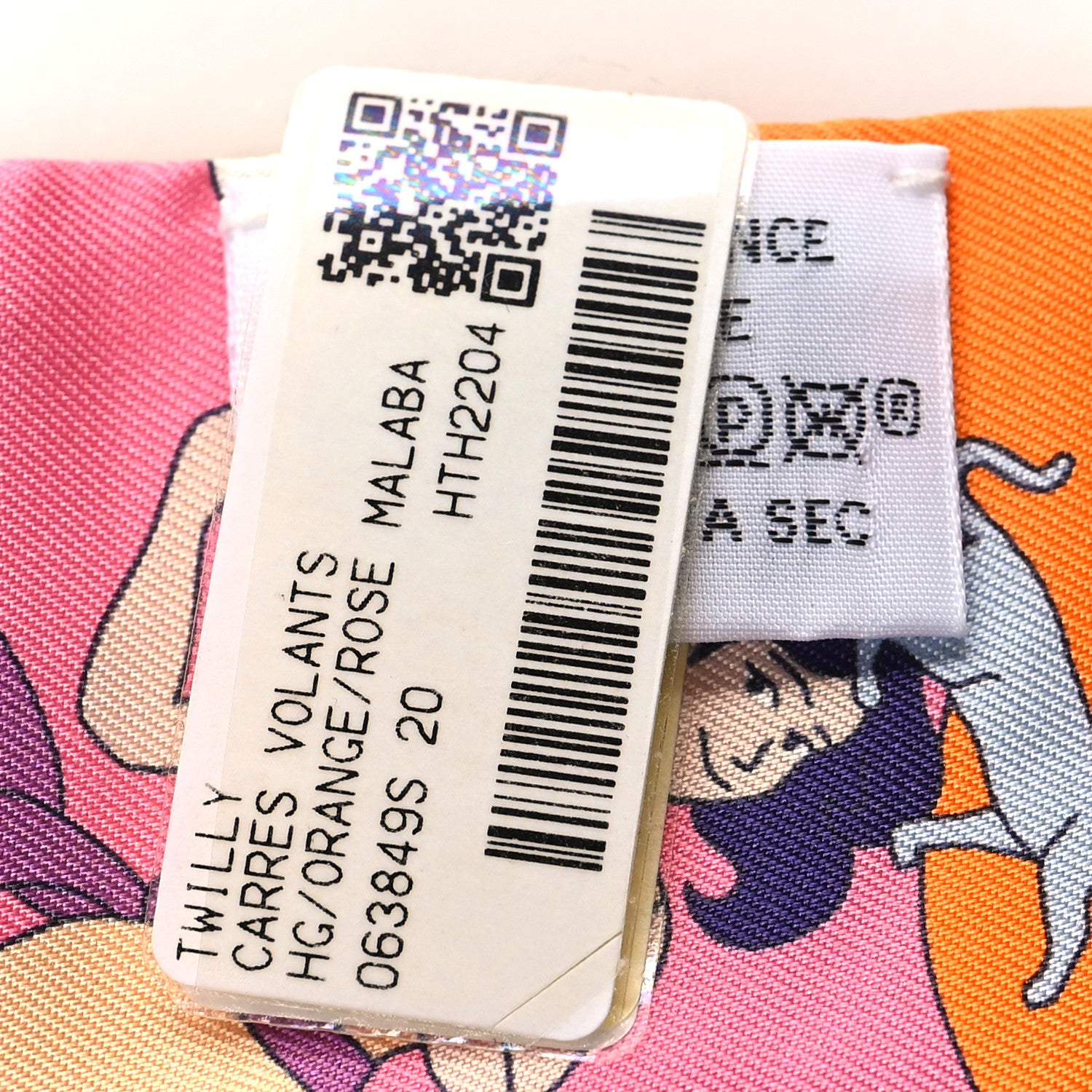 Hermes Silk Carres Volants Twilly Orange Rose Malaba 3 of 4