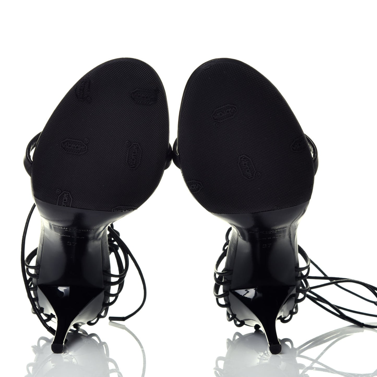 Calfskin Lexi 90 Ankle Strap Sandals 37 Black