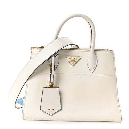 Prada Saffiano City Calfskin Greche Paradigme Bag White 1 of 9