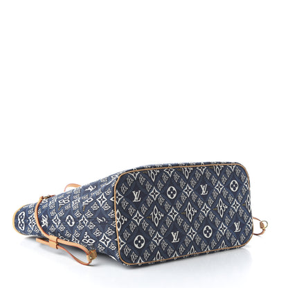 Louis Vuitton Jacquard Since 1854 Neverfull MM Blue 4 of 10