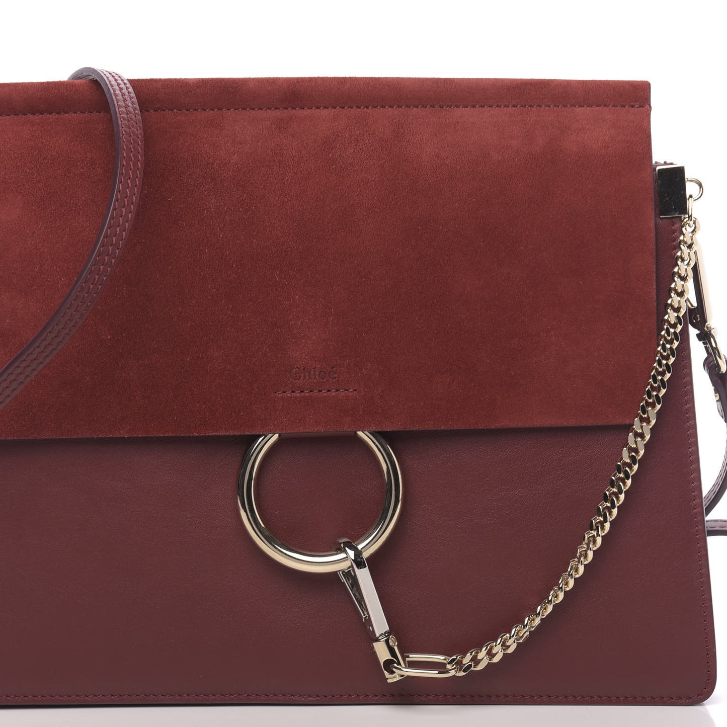 Calfskin Suede Medium Faye Shoulder Bag Plum Purple
