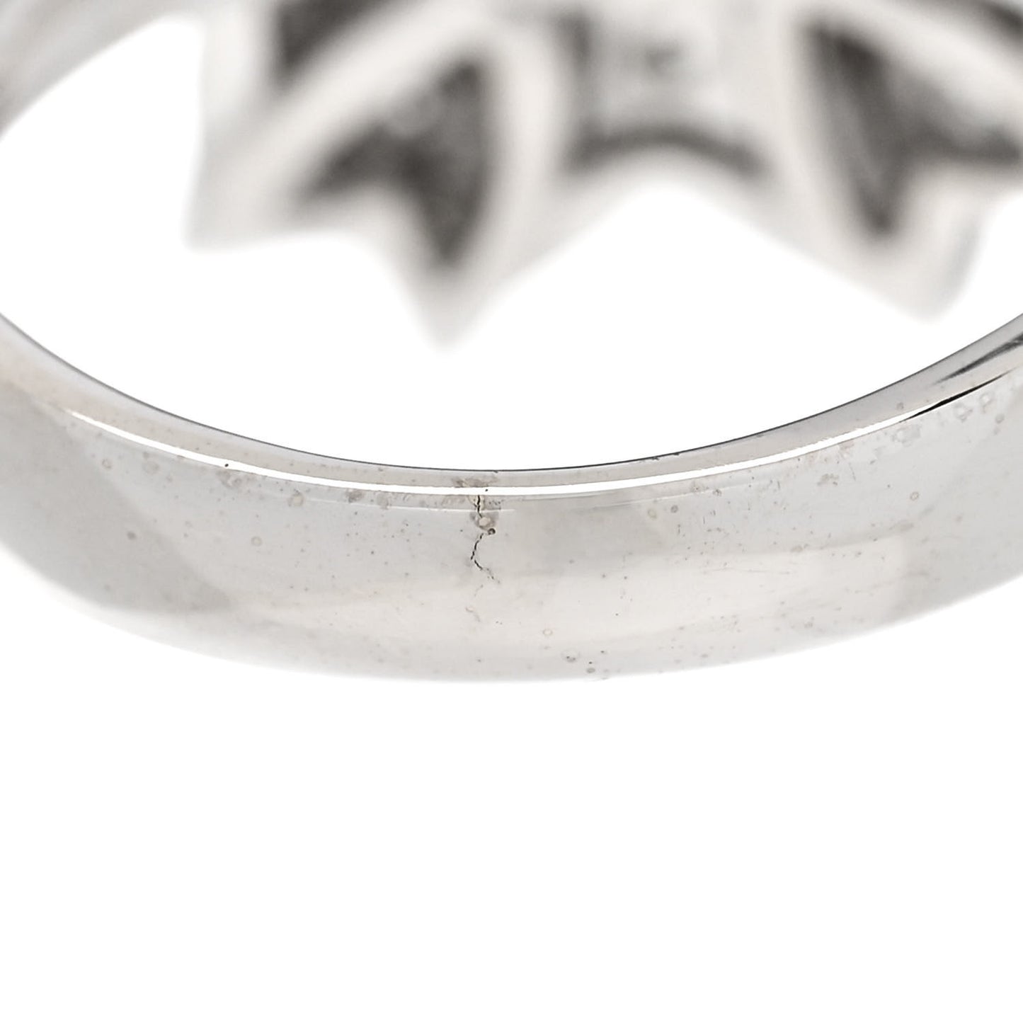 18K White Gold Diamond 1.10ctw Flower Ring 50 5.25