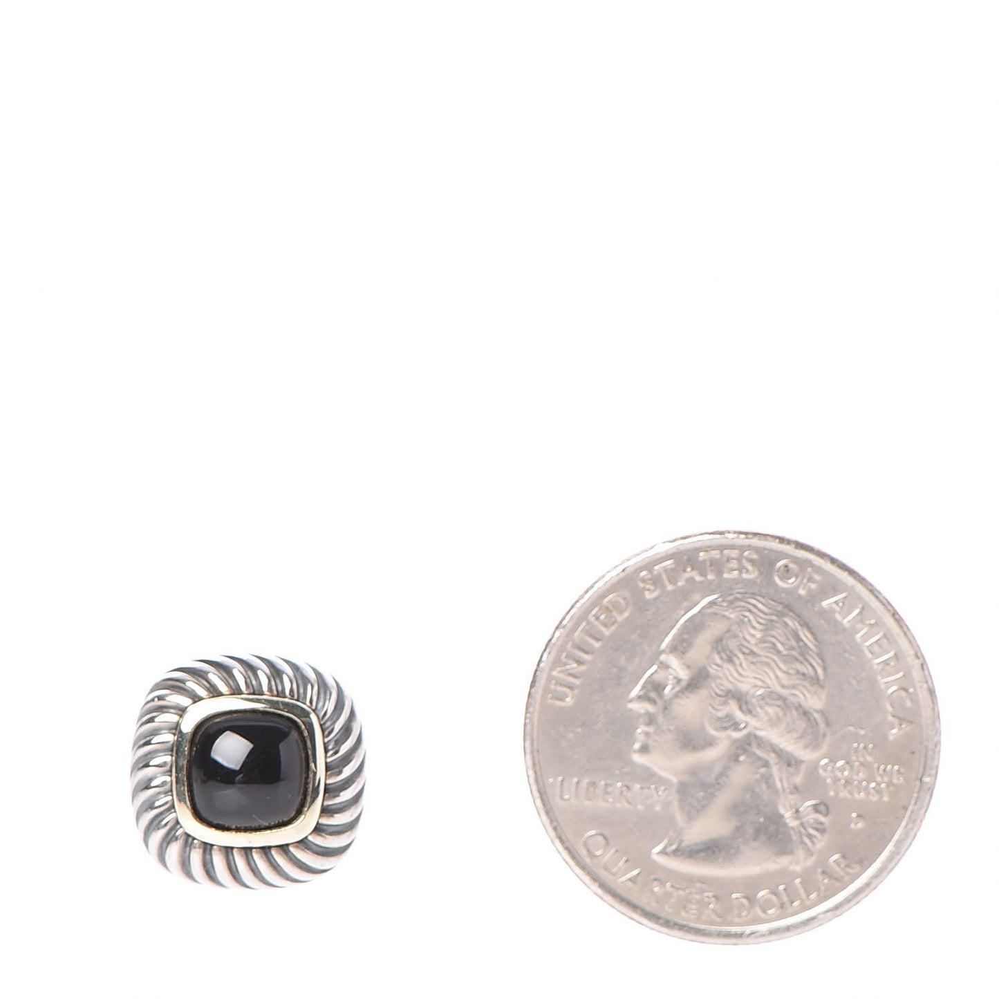 Sterling Silver 14K Yellow Gold Black Onyx 7mm Albion Earrings
