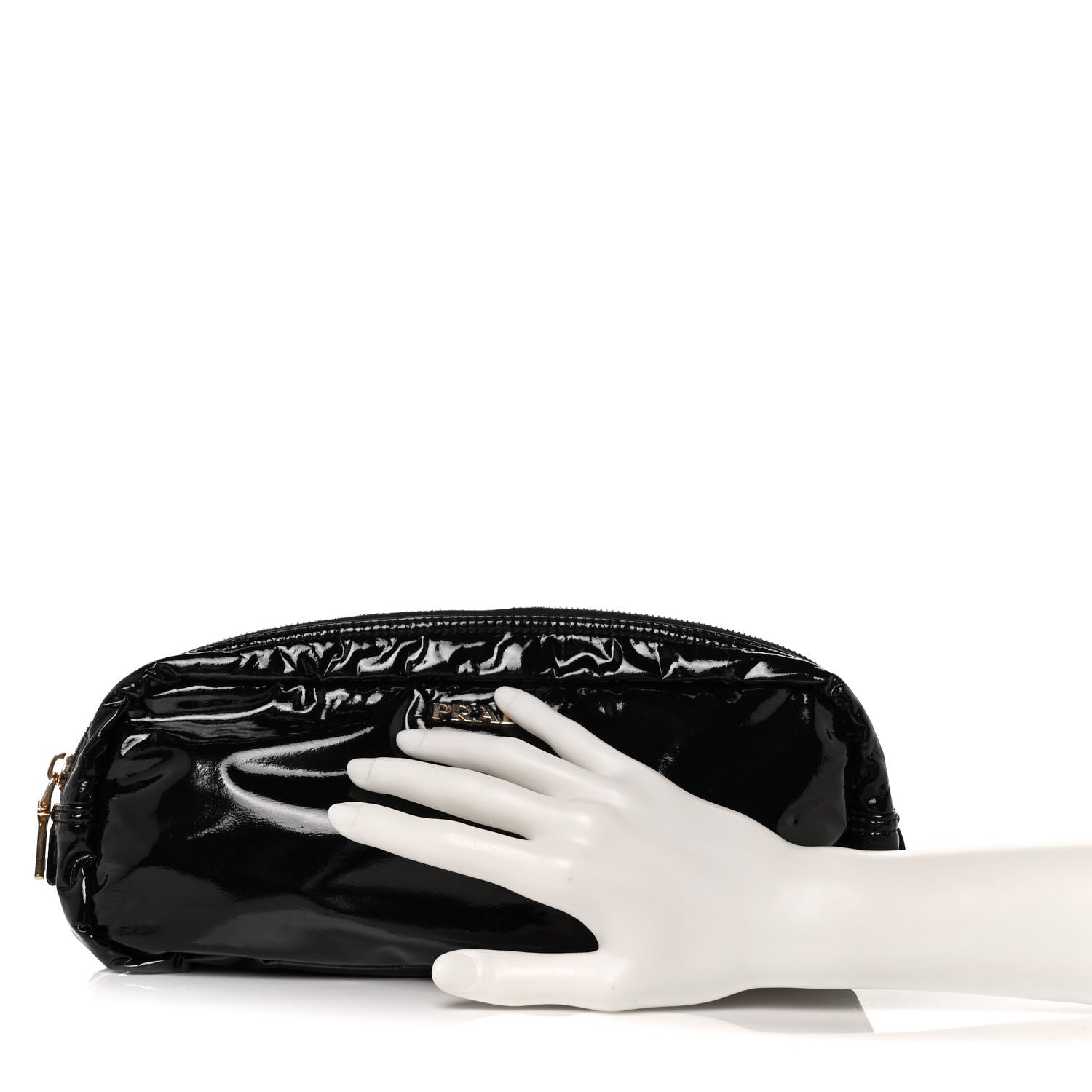 Prada Vernice Cosmetic Pouch Black 2 of 7