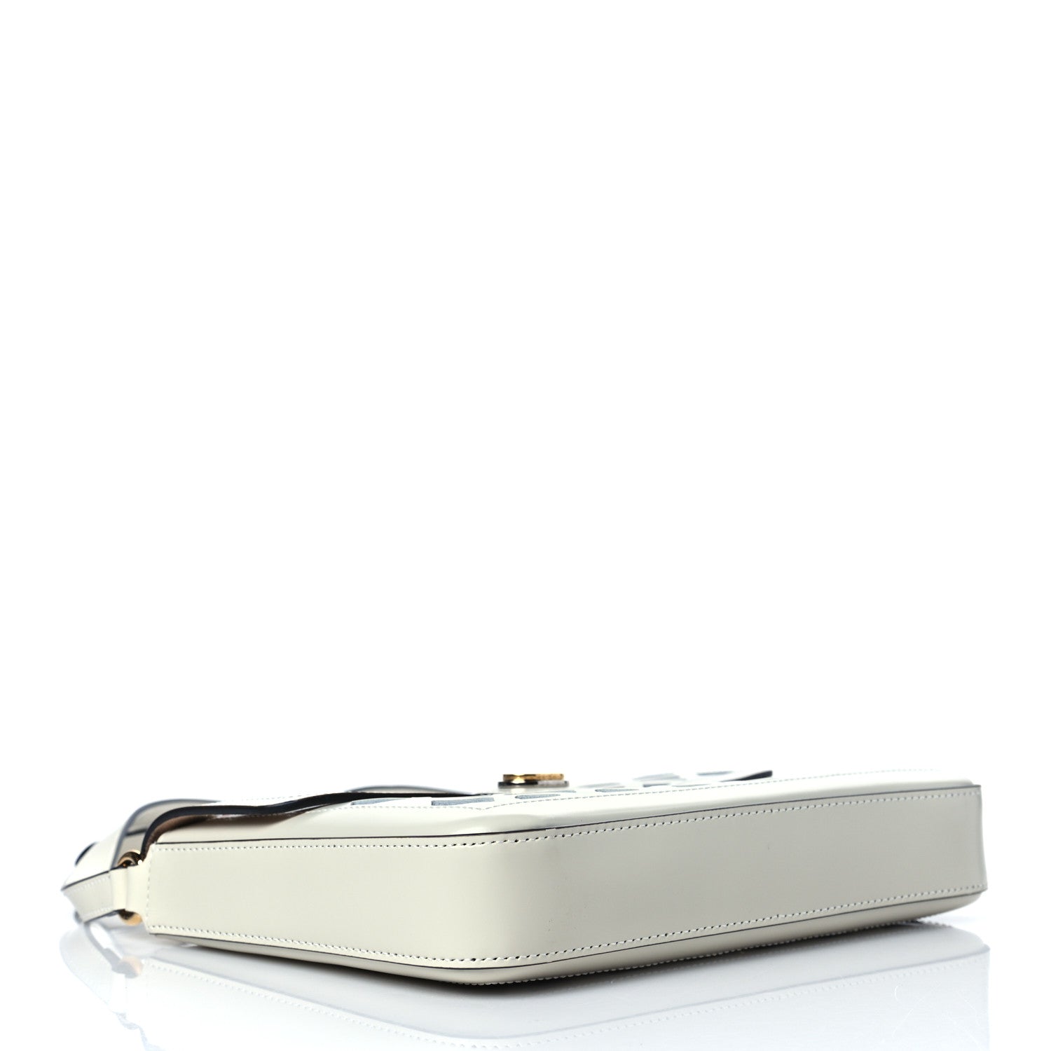 Gucci Canvas Flora Floral Calfskin Medium Cutout Shoulder Bag White Multicolor 5 of 11