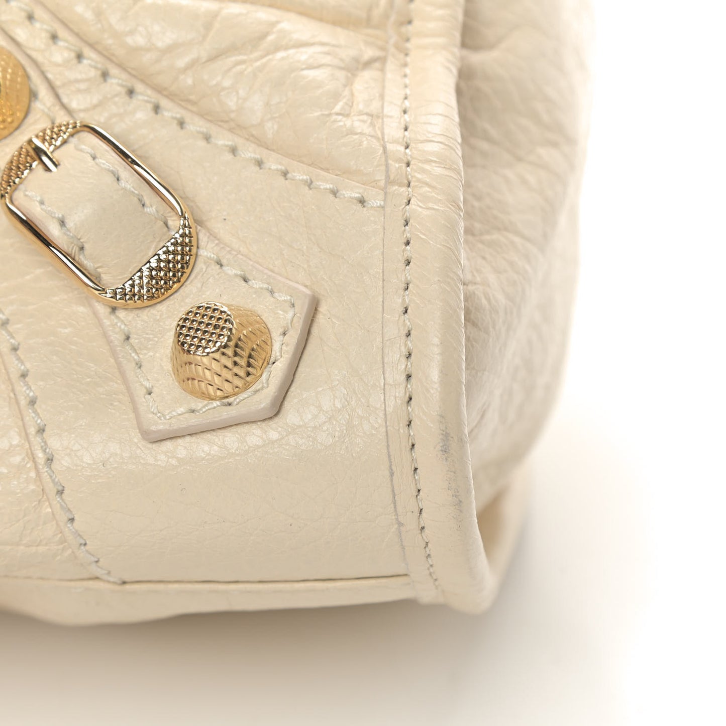 Agneau Giant 12 Gold Hardware City Blanc Creme Light Craie