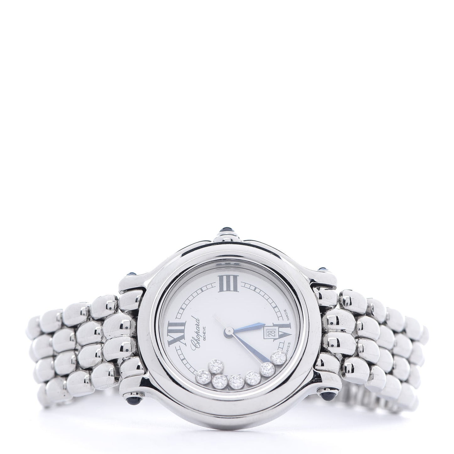 Stainless Steel 7 Diamond 32mm Happy Sport Quartz Watch