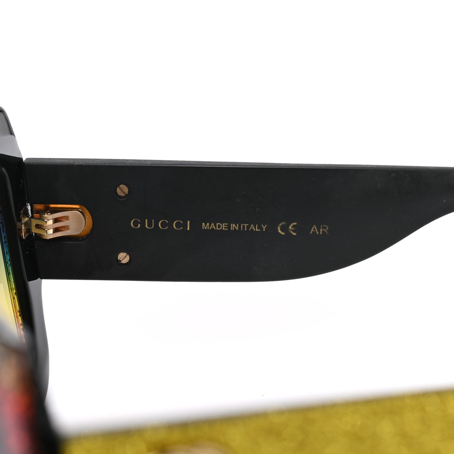 Gucci Square Frame GG0102S Sunglasses Glitter Gold Multi 6 of 10